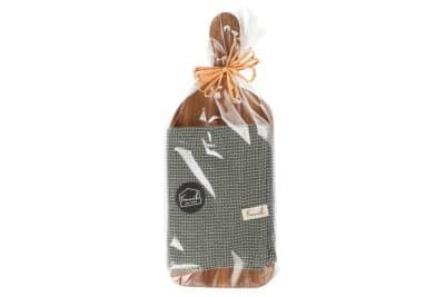 Gift set kitchen towel and serving board